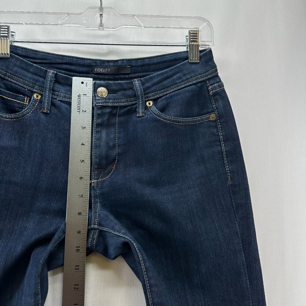 Fidelity Jeans Womens Sz 28 Skinny Ankle Cuffed Dark Washed Denim Blue - Picture 11 of 12